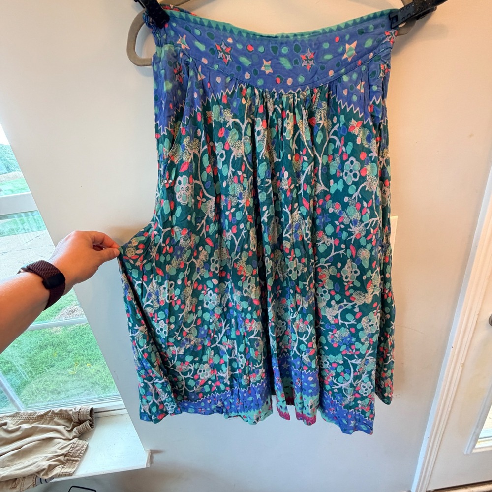 VTG Rainbow Jo Midi Skirt Women Size M Floral Rayon Flowy Whimsigoth Indie